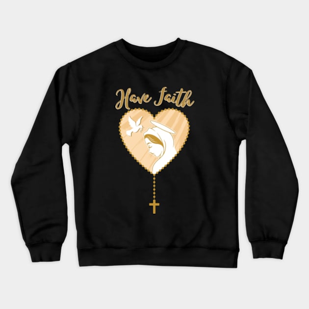 Sweet Virgin Mary Rosary Crewneck Sweatshirt by Happy Hour Vibe